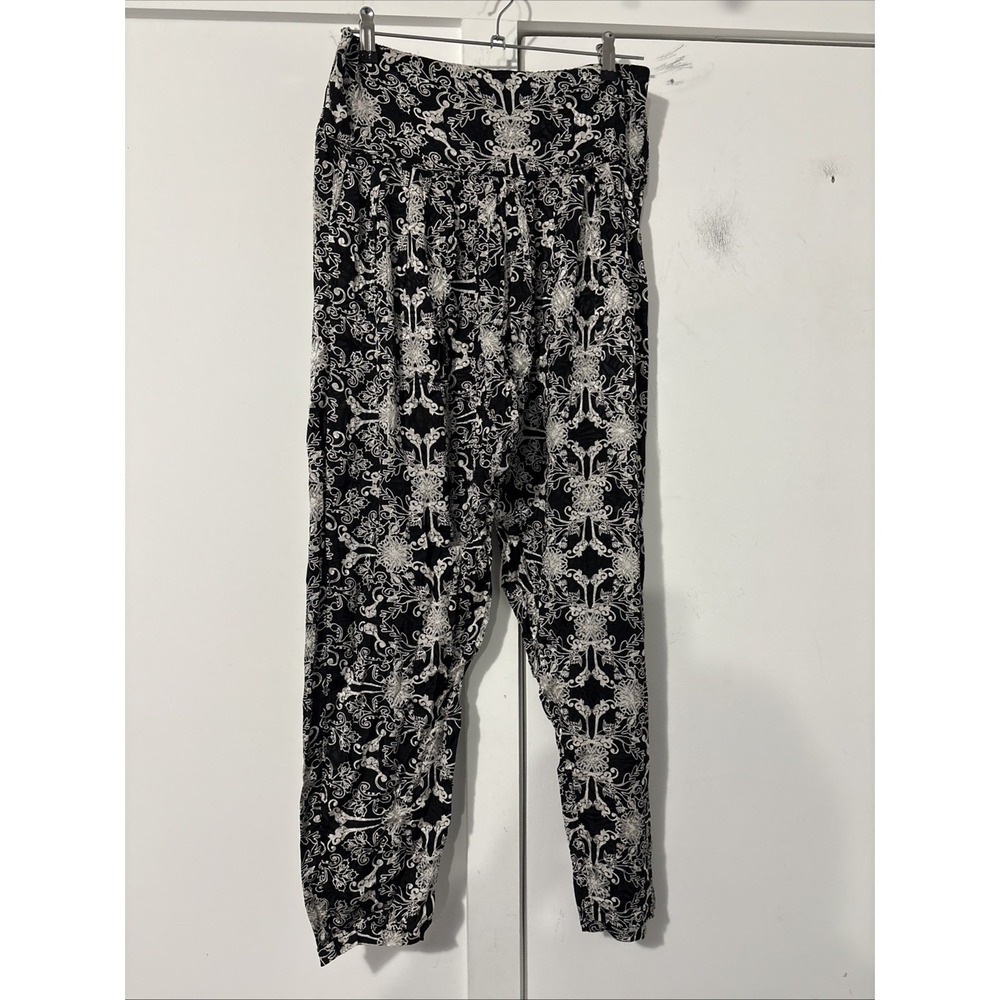 Free People Anthropologie RARE Casablanca Ivory Print Harem Pants S $128